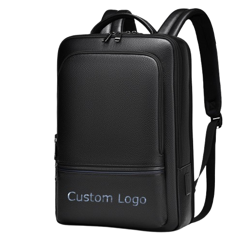 Leather laptop backpack